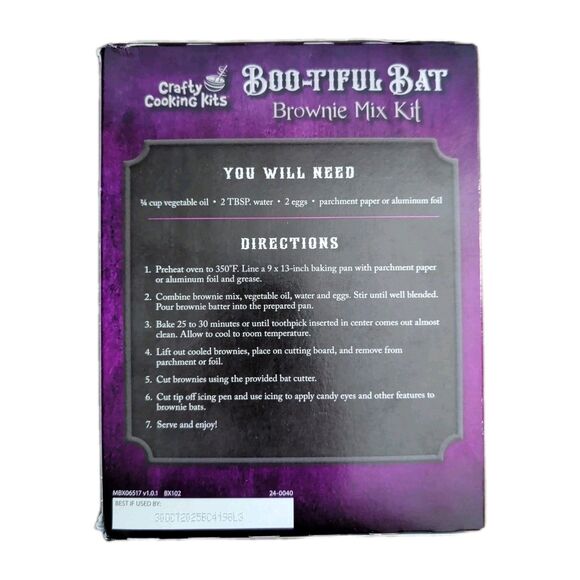 Crafty Cooking Kits Boo-tiful Bat Brownie Mix Halloween Dessert - Picture 2 of 4